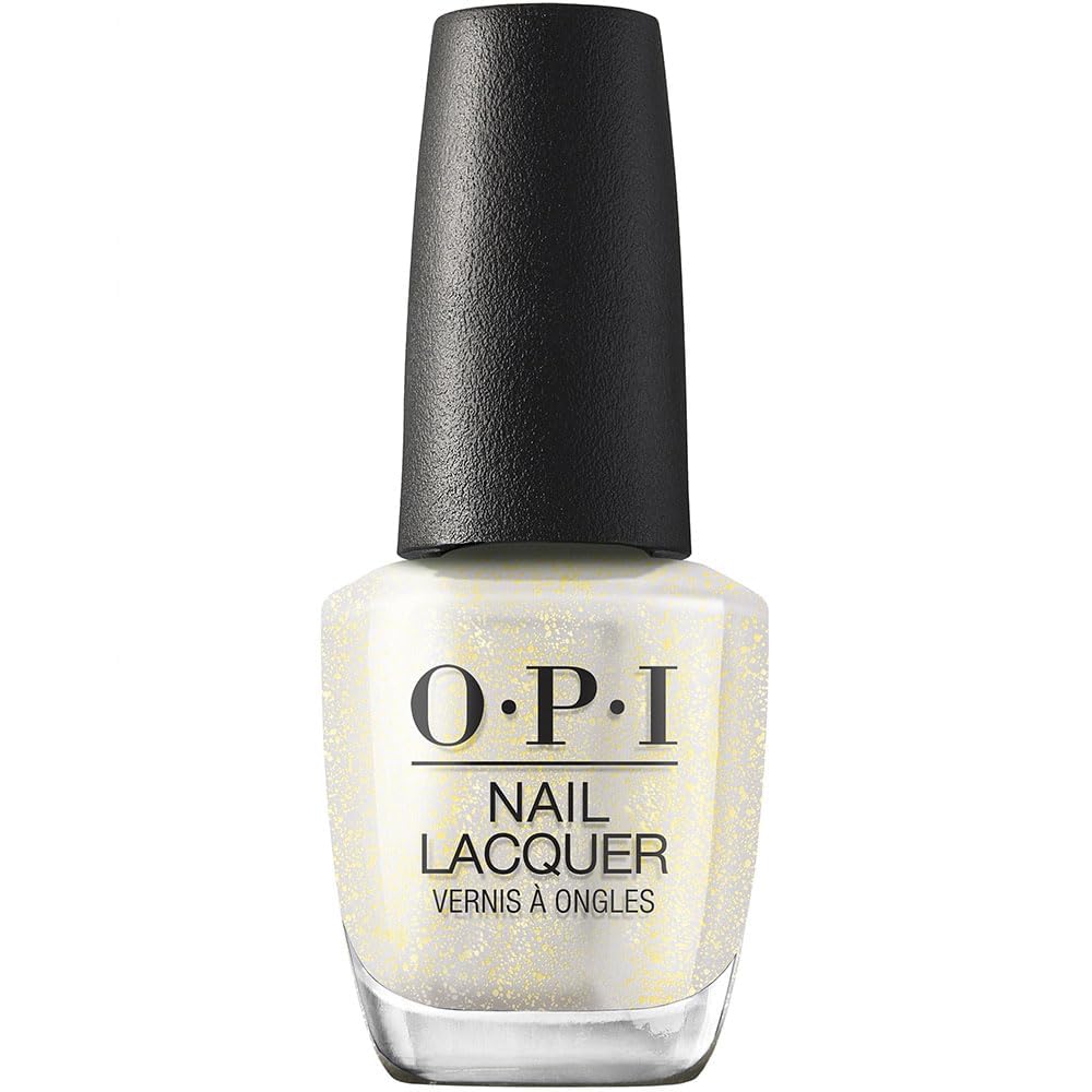 OPI Nail Lacquer Gliterally Shimmer sheer gold glitter polish front view