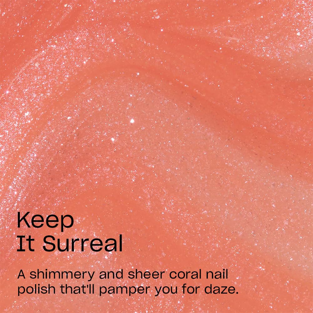 OPI Nail Lacquer Keep It Surreal sheer pastel coral on nails