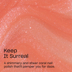 OPI Nail Lacquer Keep It Surreal sheer pastel coral on nails