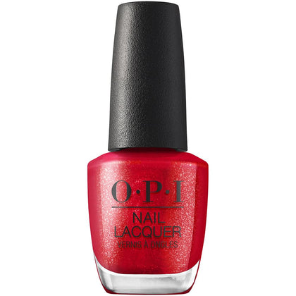 OPI Nail Lacquer Kiss My Aries bright red shimmer bottle front view