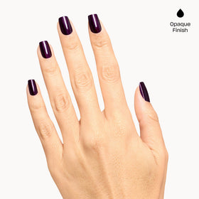 OPI Nail Lacquer Lincoln Park at Midnight bottle with cap off