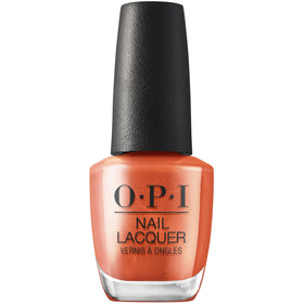 OPI Nail Lacquer Liquid Fire bright orange metallic nail polish front view