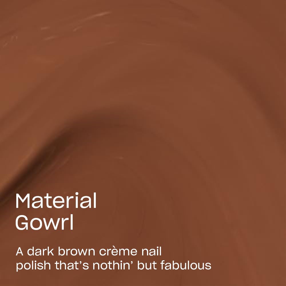OPI Nail Lacquer Material Gowrl dark brown crème polish brush close-up