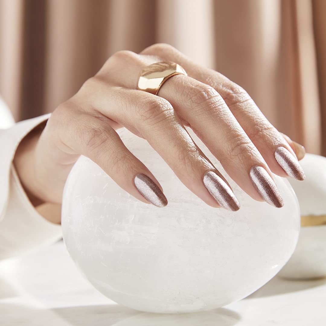 OPI Nail Lacquer Metallic Composition sheer light pink on a nail art display