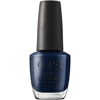 OPI Nail Lacquer Midnight Mantra dark blue crème bottle front view