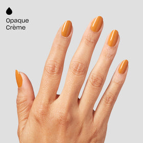 OPI Nail Lacquer Penny Loafer Lane marigold polish on nails