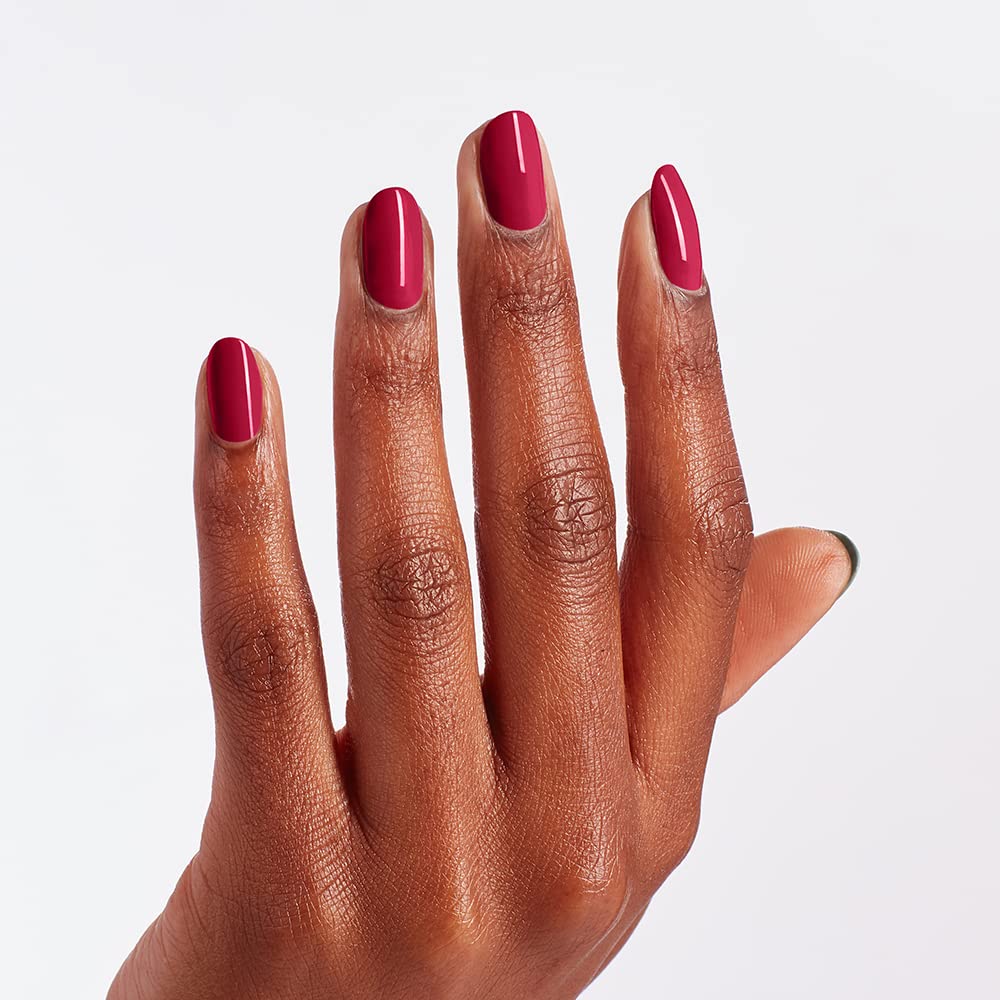 OPI Nail Lacquer Red-Veal Your Truth applied on nails