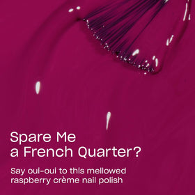 OPI Nail Lacquer Spare Me a French Quarter? dark purple polish applied on nails