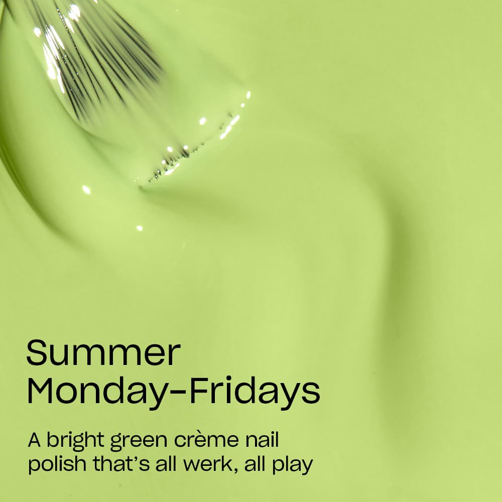 OPI Nail Lacquer Summer Monday-Fridays bright green crème applied on nails