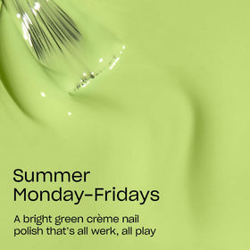 OPI Nail Lacquer Summer Monday-Fridays bright green crème applied on nails