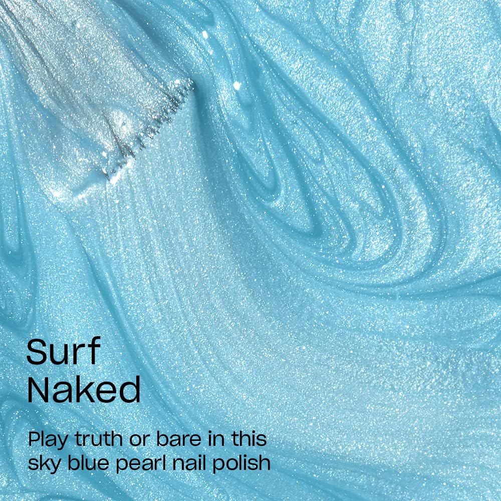 OPI Nail Lacquer Surf Naked applied on nails