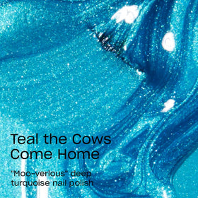 OPI Nail Lacquer Teal the Cows Come Home applied on nails