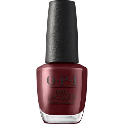 OPI Nail Lacquer Vampire State Building dark burgundy red bottle front view