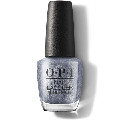 OPI Nails the Runway muted gray shimmer nail polish front view