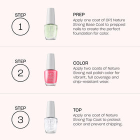 OPI Nature Strong Top Coat applied on nails for glossy finish