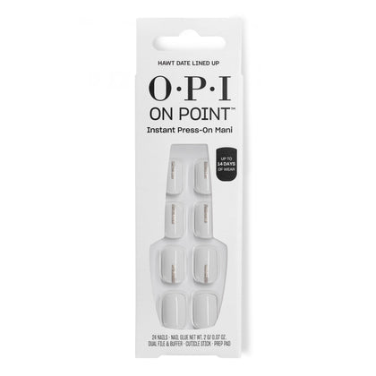 OPI On Point Hawt Date Lined Up press on nails front view