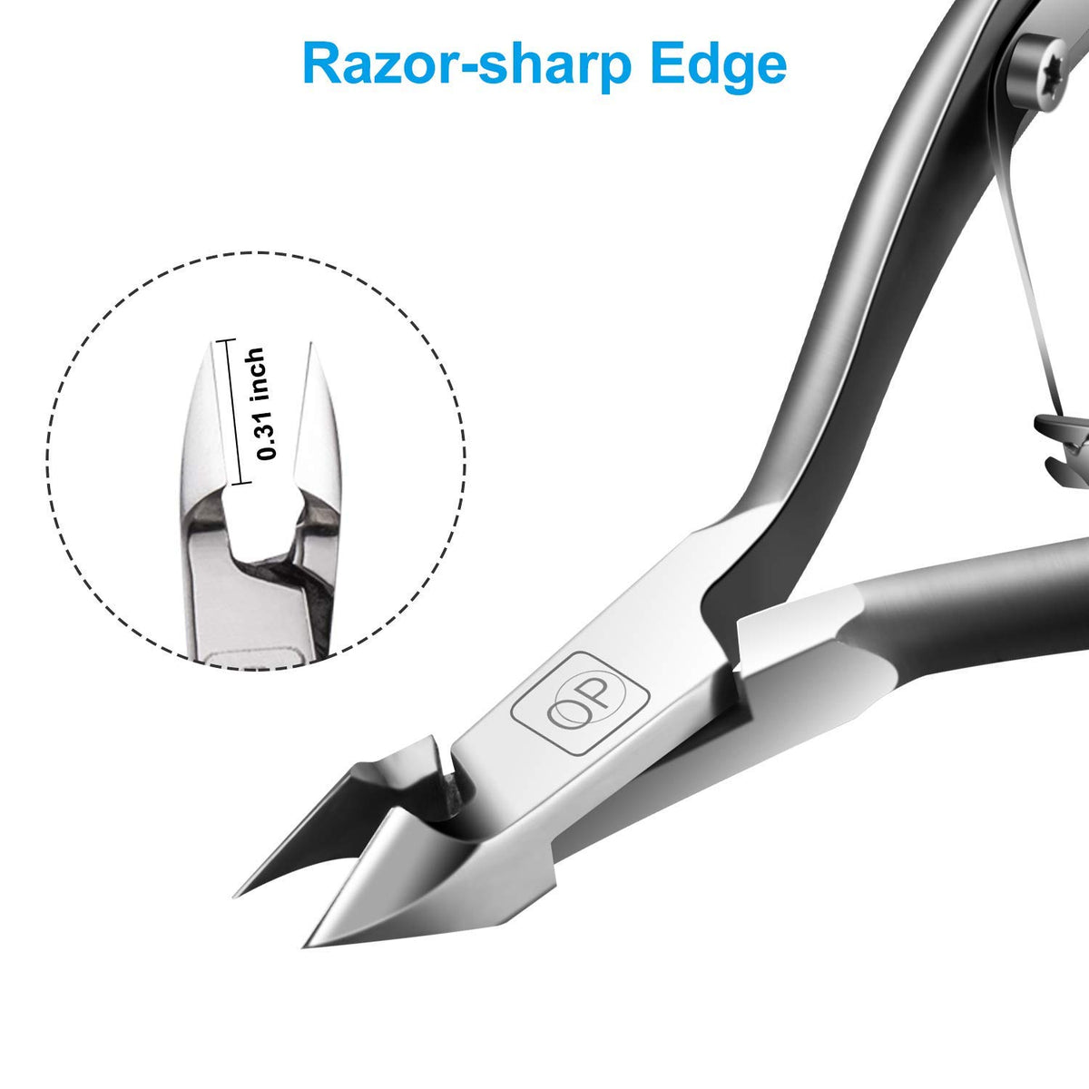 opove Cuticle Nippers side view with ergonomic grip