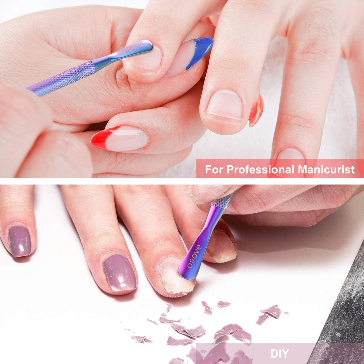 opove cuticle pusher flat end for cuticle care