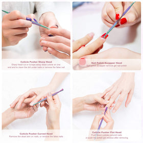 opove cuticle pusher set ergonomic handles close-up