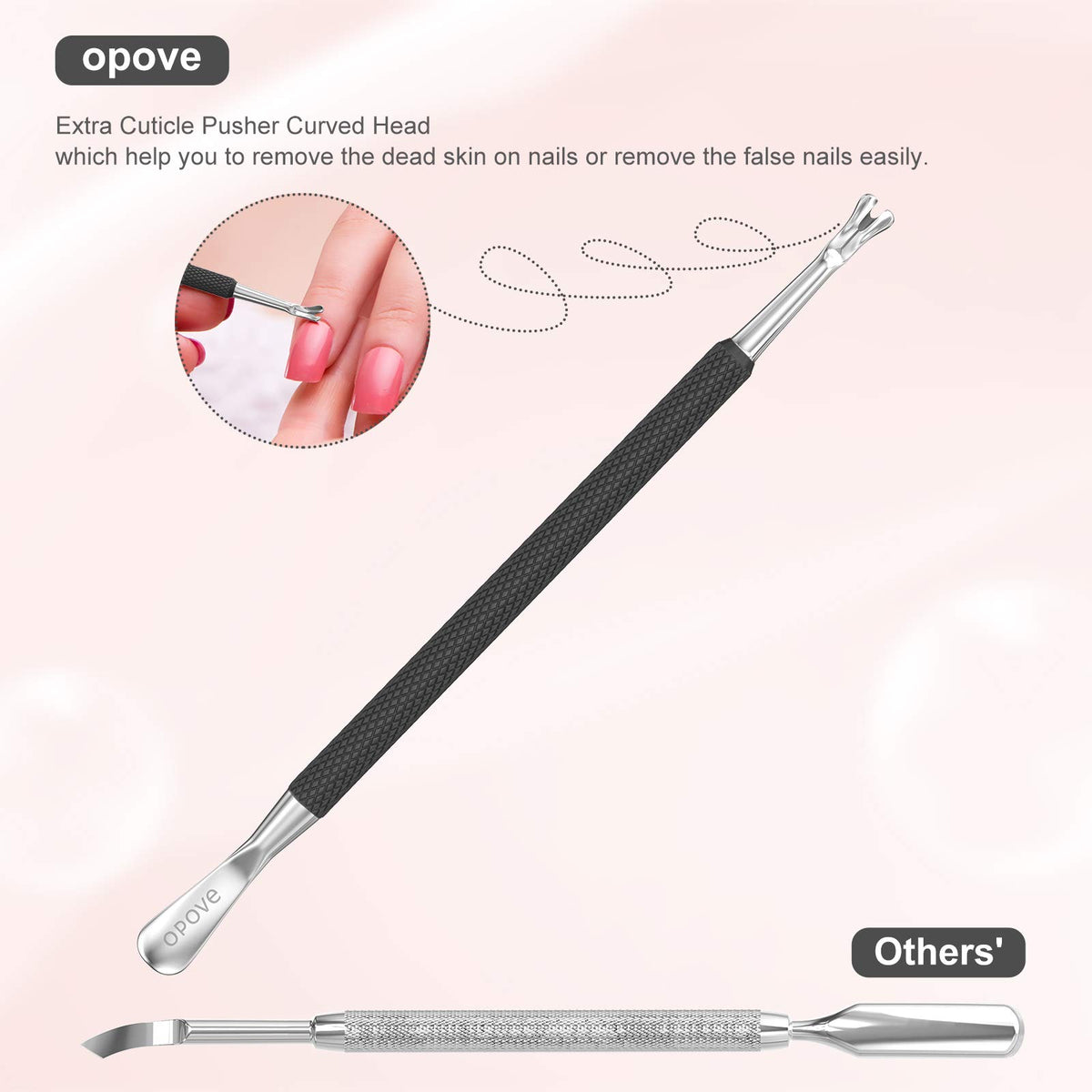 opove Cuticle Pusher Tool Set triangle end for gel polish