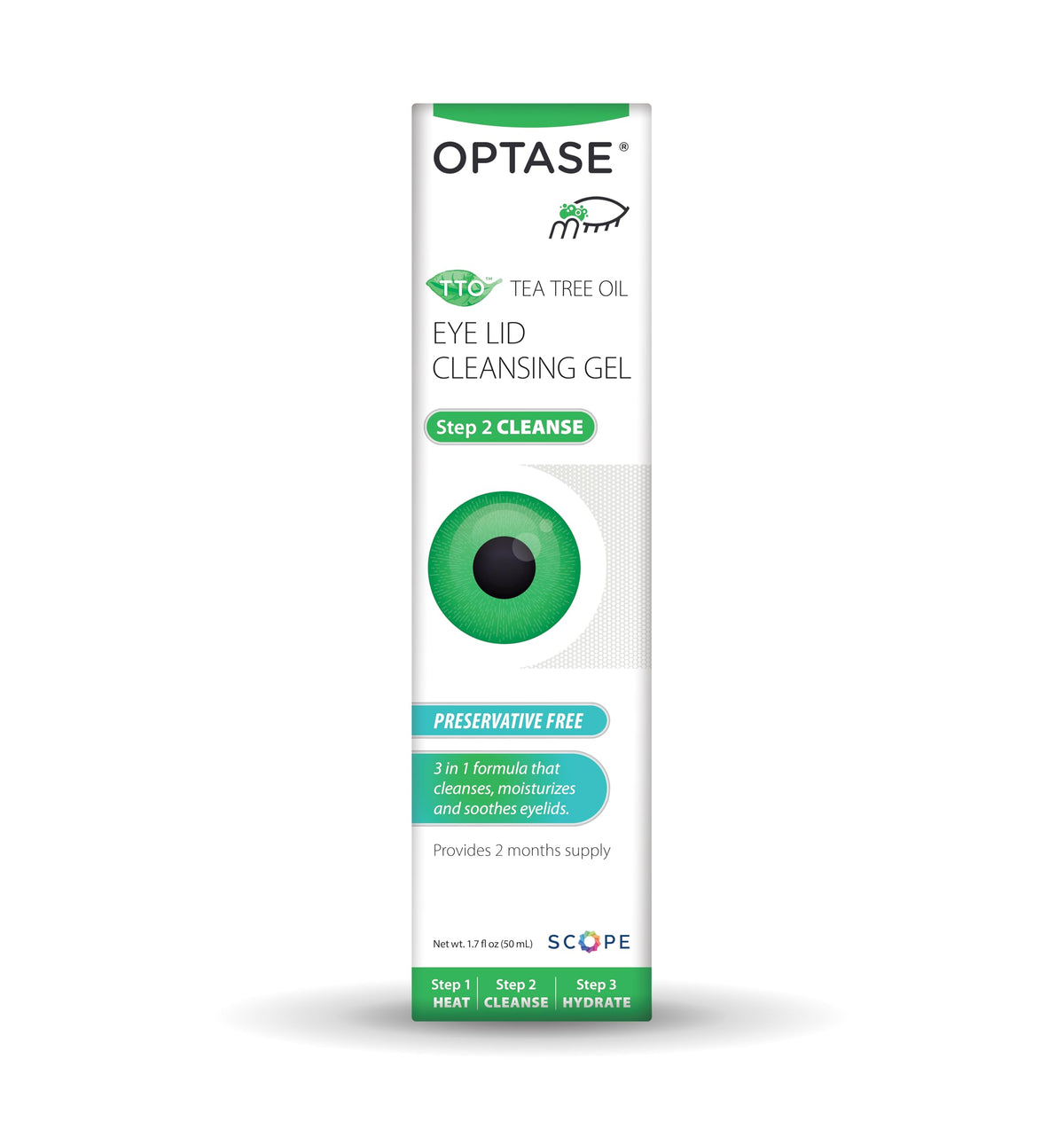 Optase Eyelid Cleansing Gel application on fingertips