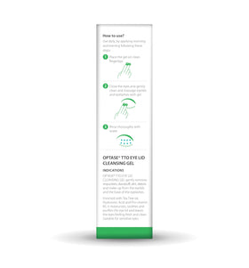 Optase Eyelid Cleansing Gel with tea tree oil close-up