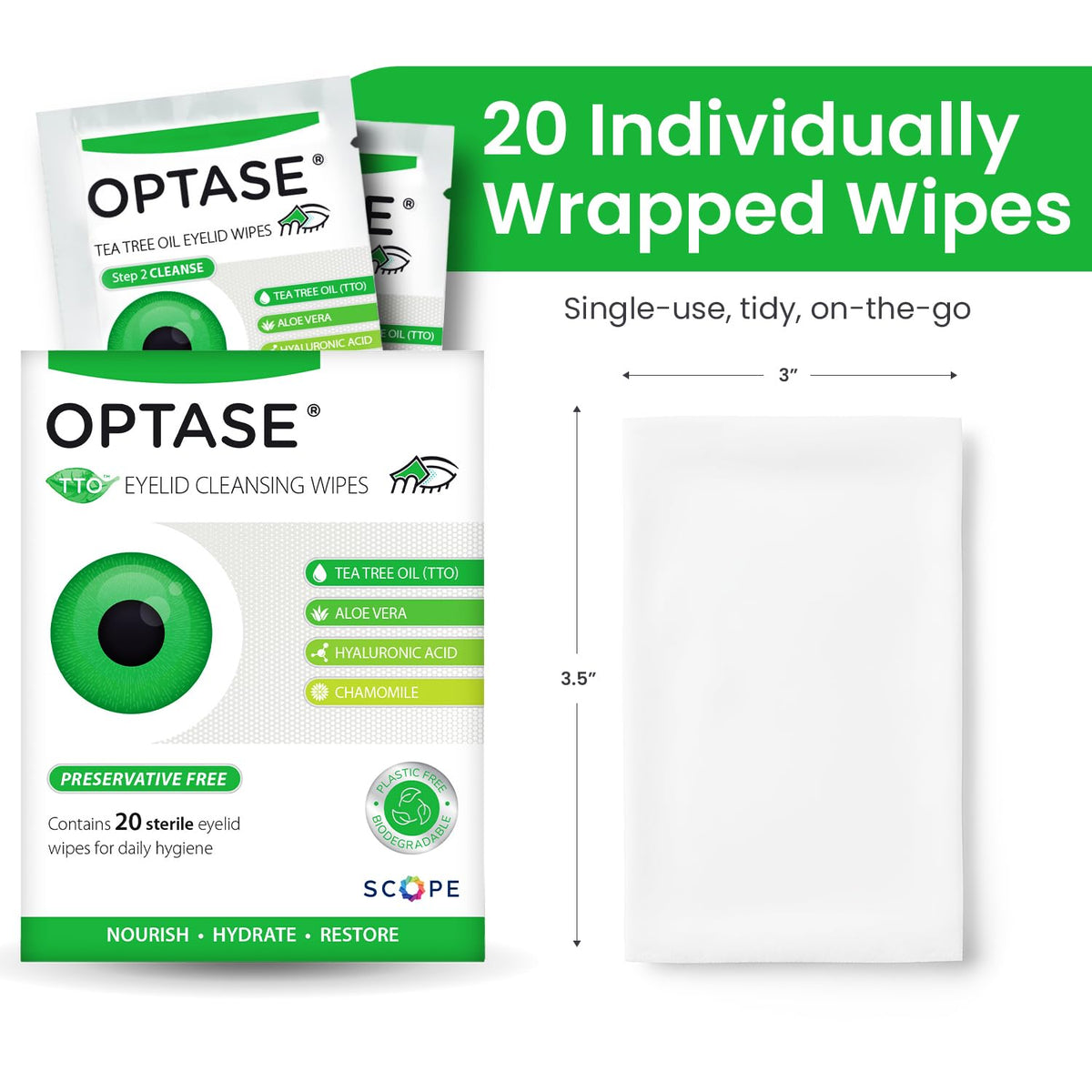Optase Eyelid Cleansing Wipes in a lifestyle setting