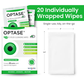 Optase Eyelid Cleansing Wipes in a lifestyle setting