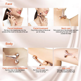 ORCLEENA 3D Face Roller demonstrating use on facial skin