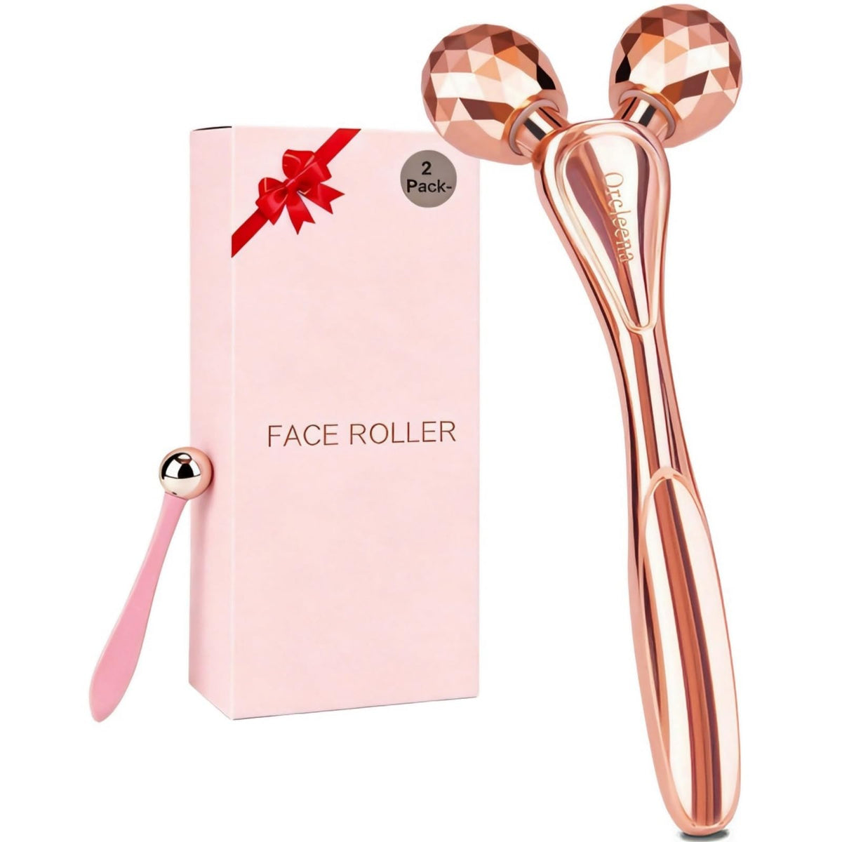 ORCLEENA 3D Face Roller front view with ergonomic handle