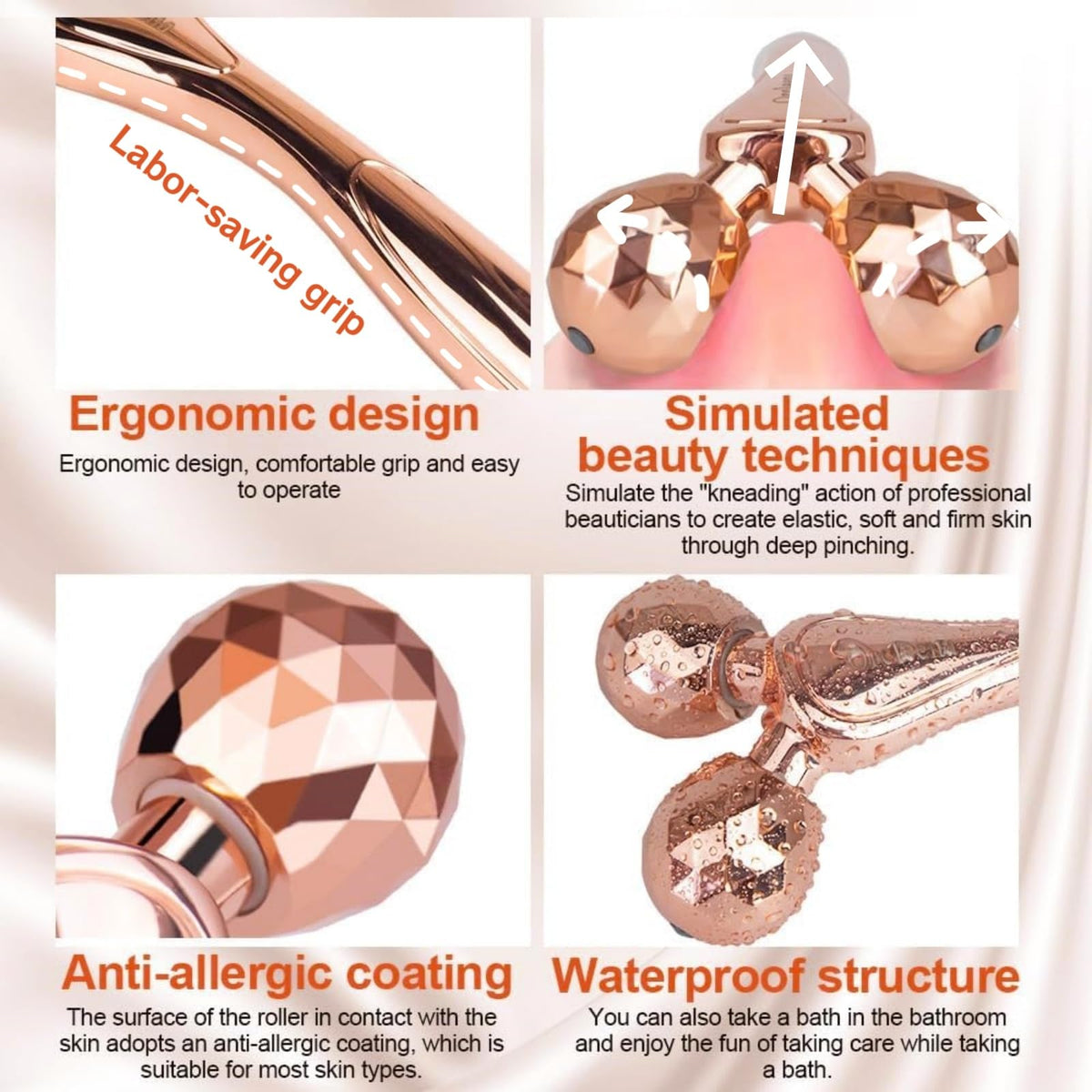 ORCLEENA Eye Wand Massager close-up showing dual rollers