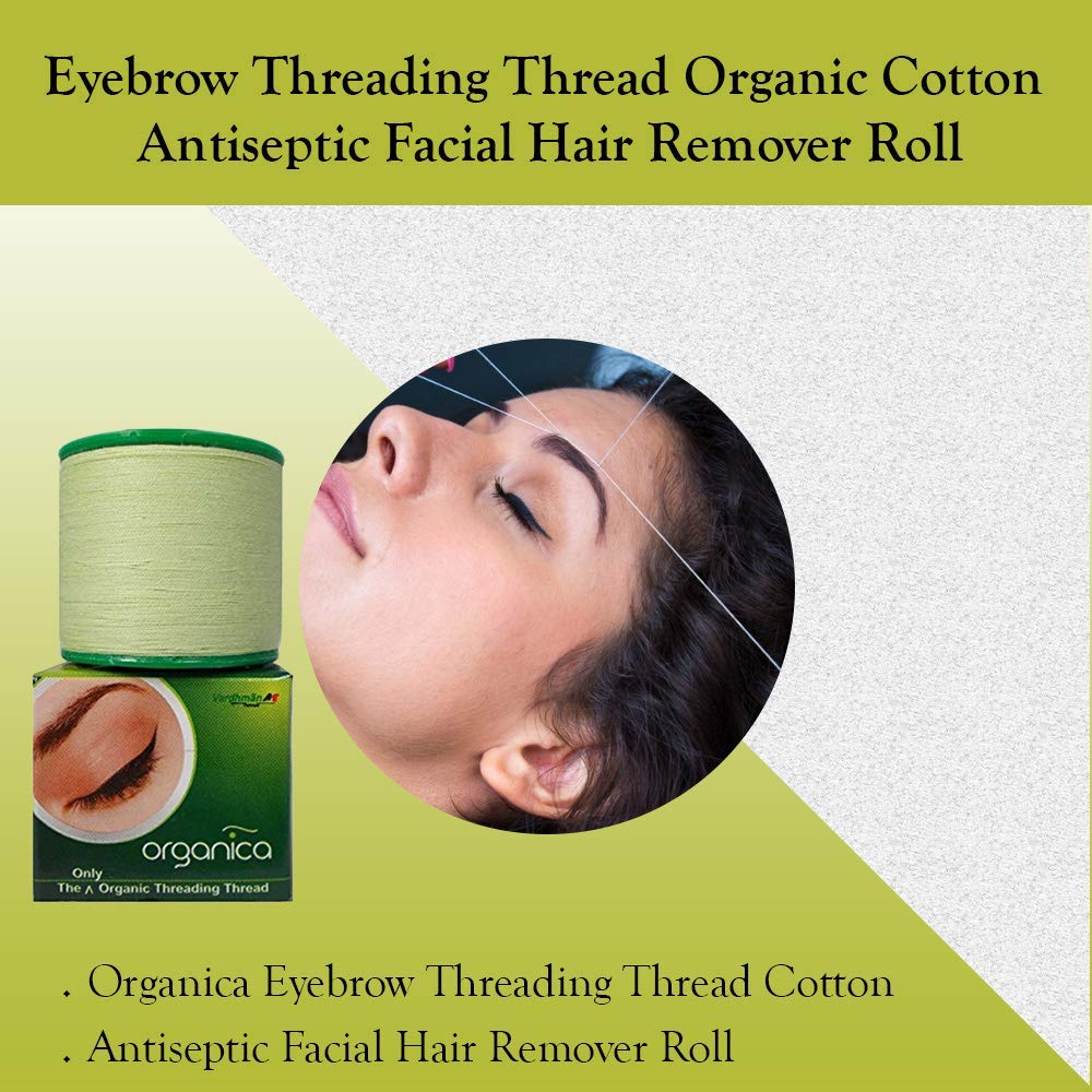 ORGANICA Organic Cotton Eyebrow Threading Thread in use for eyebrow shaping