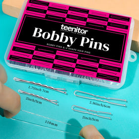 Organised box containing Teenitor hair pins and bands