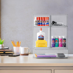 Organised Sorbus Acrylic Storage Containers on a countertop