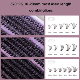 Organised tray of Ocean Pearl Lash Clusters for easy selection