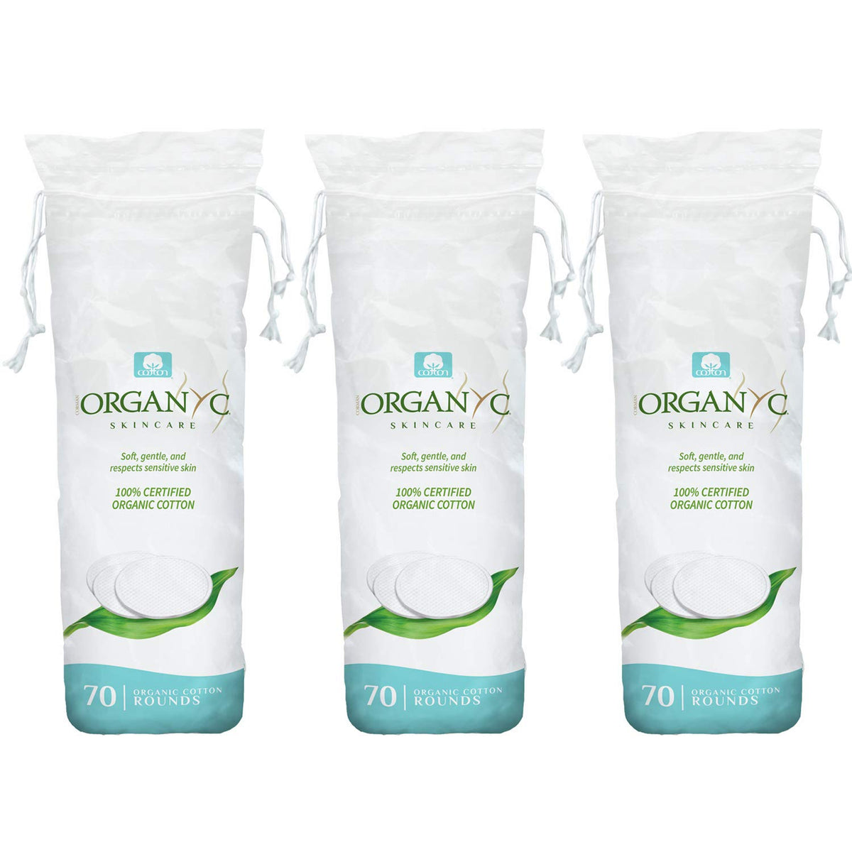 Organyc Organic Cotton Rounds 210 count packaging front view