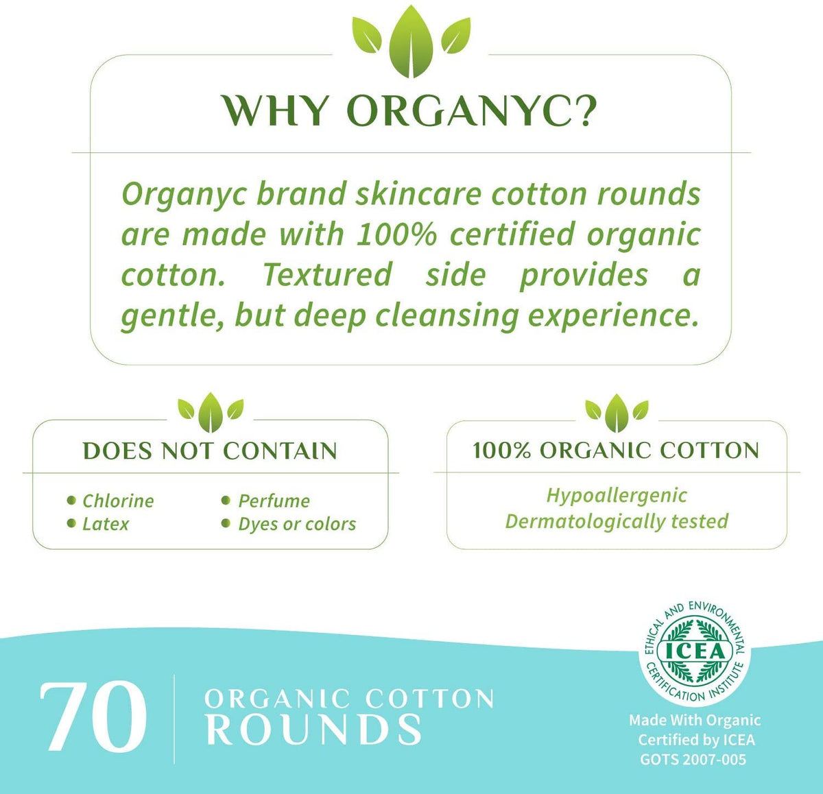 Organyc Organic Cotton Rounds biodegradable packaging side view