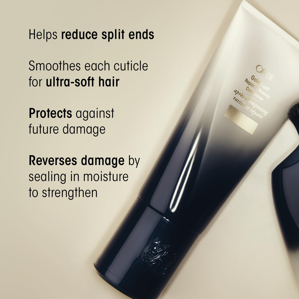 ORIBE Gold Lust Conditioner packaging with vibrant design