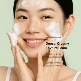 Orien Mugwort Cleansing Foam in a bathroom setting
