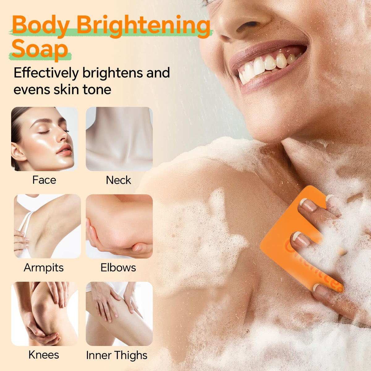 ORIENTLEAF Kojic Acid and Turmeric Soap Bar on a bathroom counter