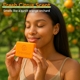 ORIENTLEAF Kojic Acid and Turmeric Soap Bars side view