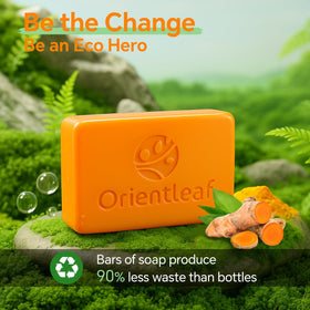ORIENTLEAF Kojic Acid and Turmeric Soap Bars with fresh citrus