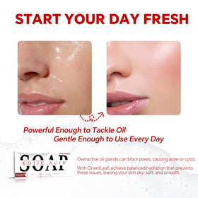 ORIENTLEAF Kojic Acid Soap Bar in hand under water