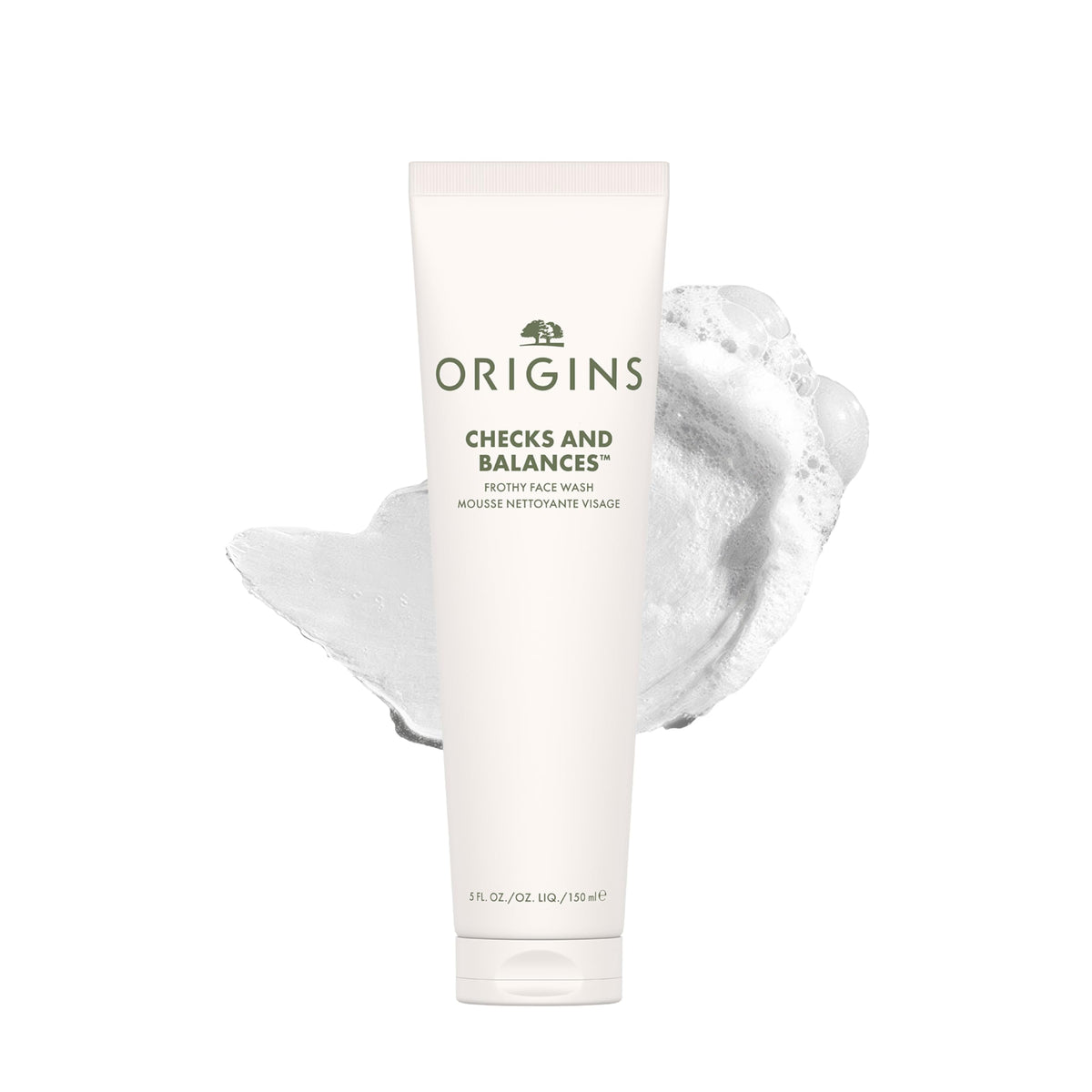 Origins Checks and Balances Foaming Face Wash front view, 5 Fl Oz