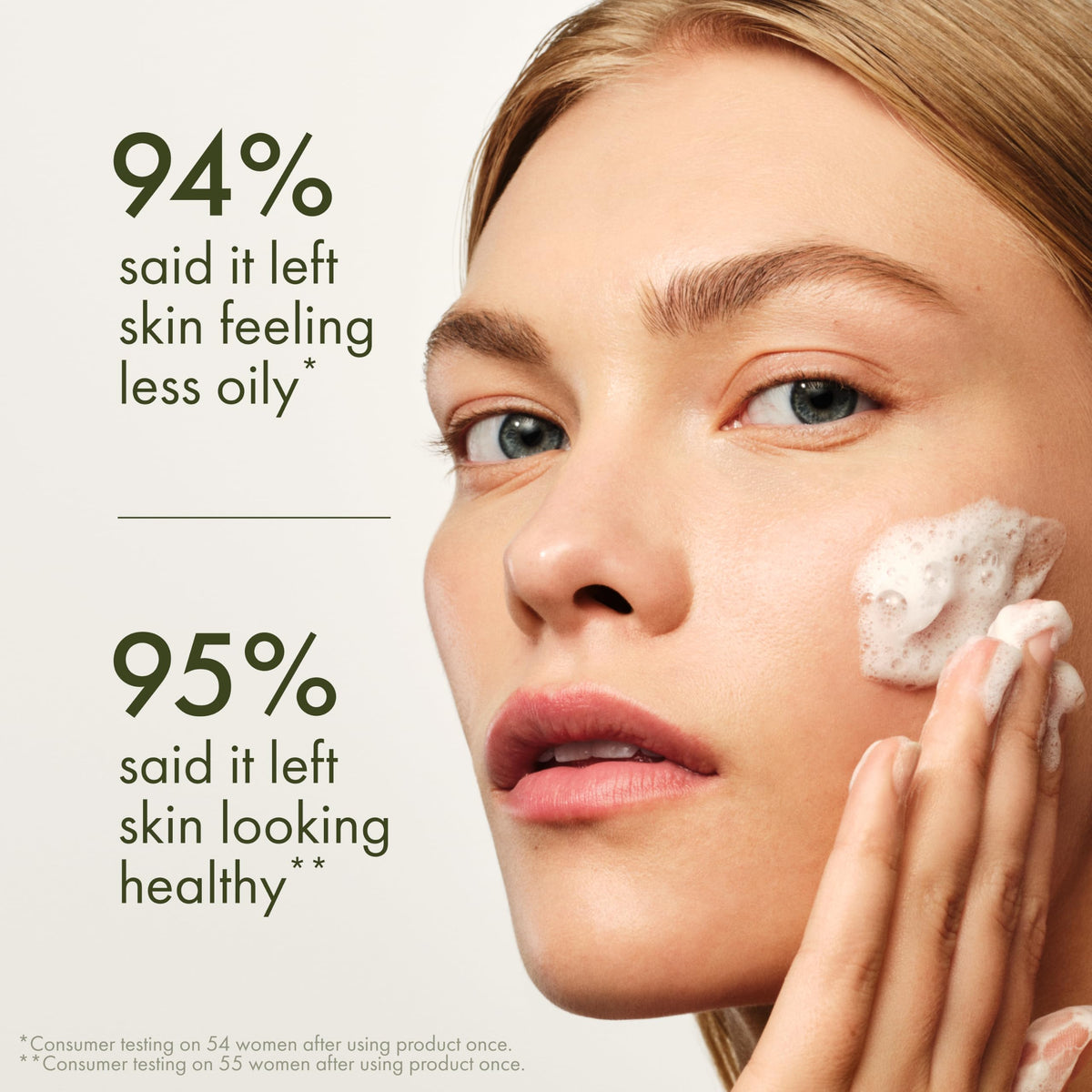 Origins Checks and Balances Foaming Face Wash side view showing packaging