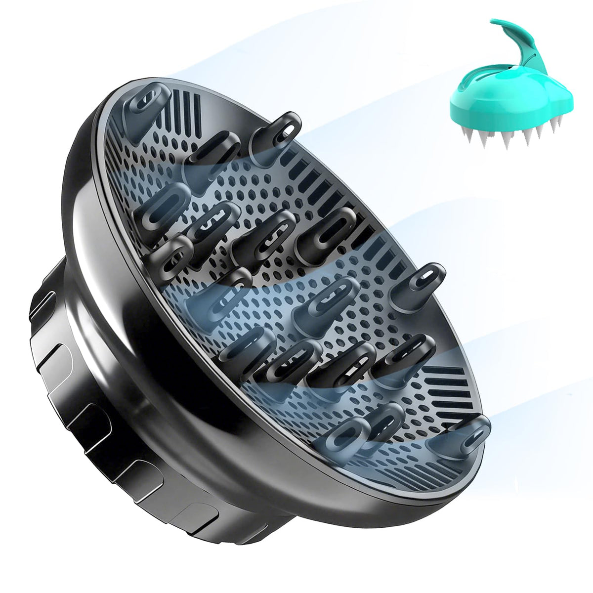 Orista Finds Universal Hair Diffuser front view with adjustable nozzle