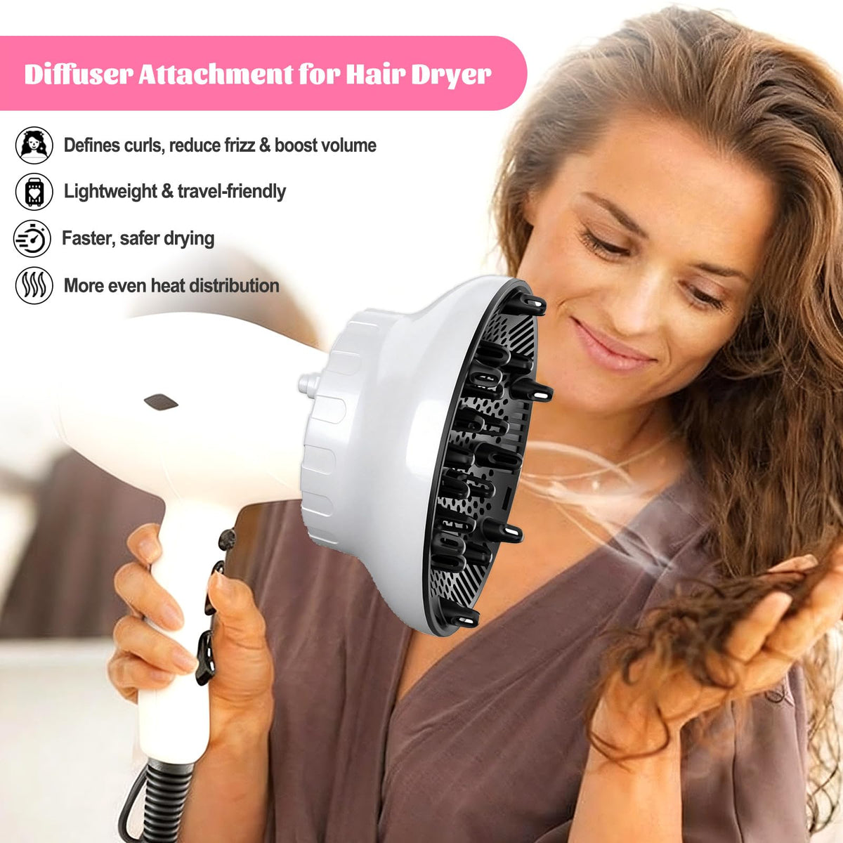 Orista Finds Universal Hair Diffuser in a travel bag for easy portability