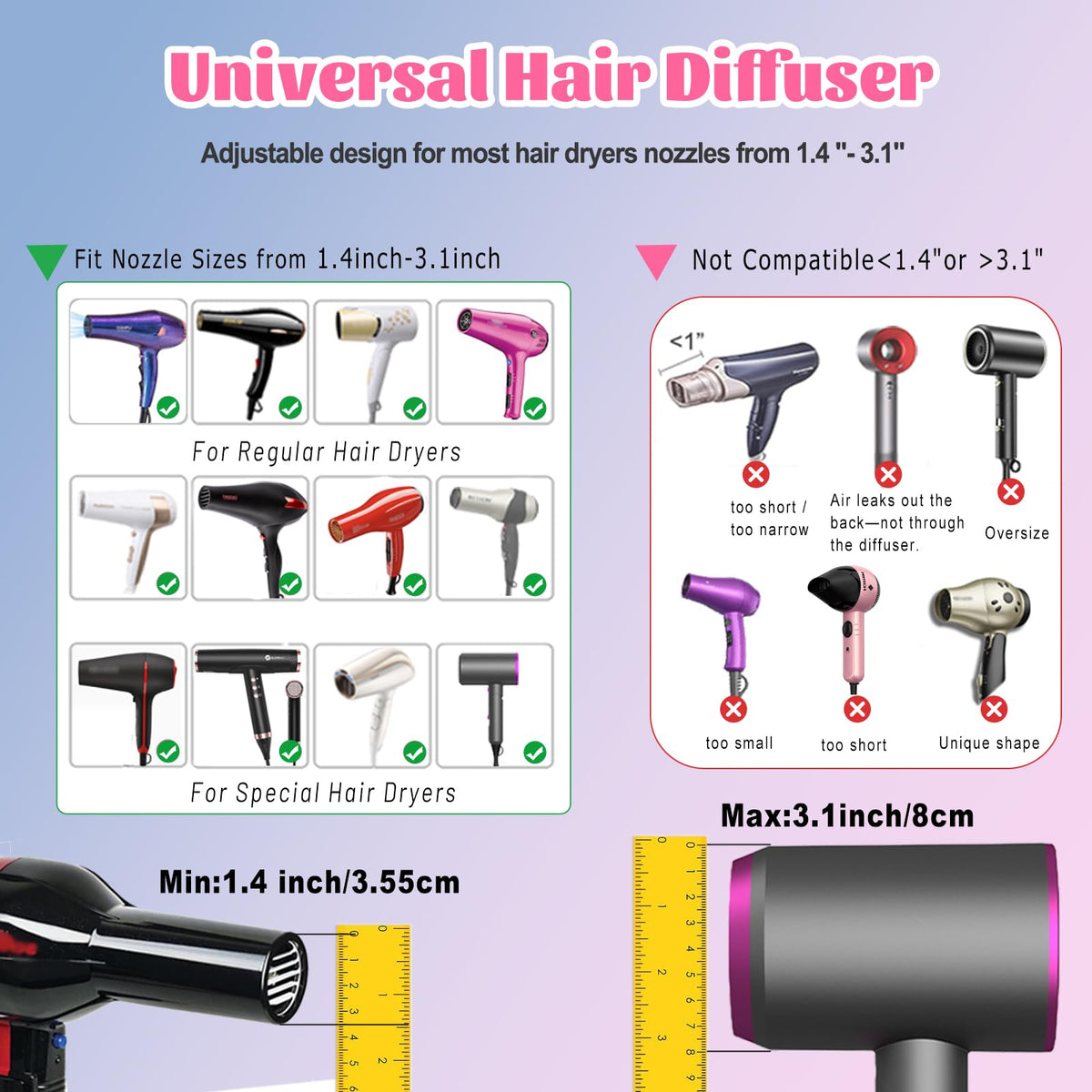 Orista Finds Universal Hair Diffuser side view showing silicone clamping system
