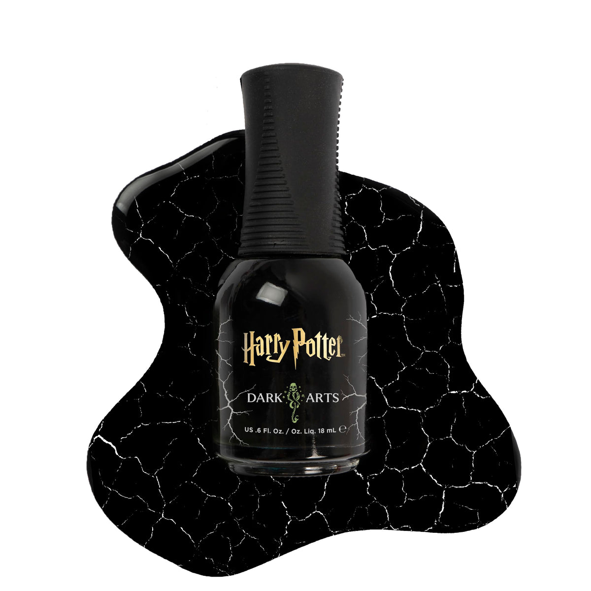 Orly Harry Potter Dark Arts Matte Black Crackle Topper front view