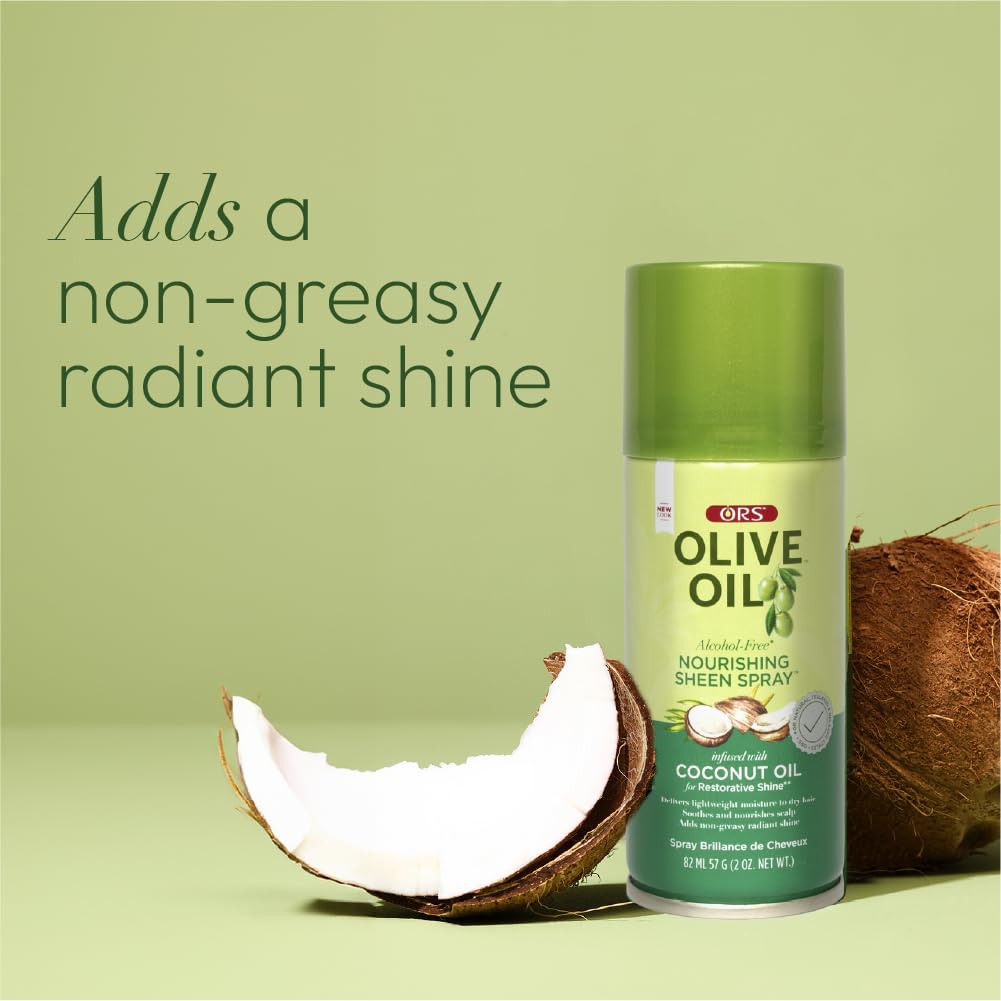 ORS Olive Oil Nourishing Sheen Spray 2oz lifestyle use on hair